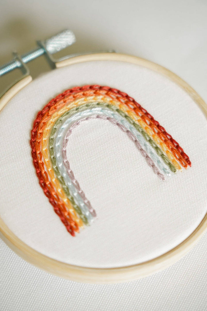 Rainbow 3" Mini Hoop DIY Embroidery Kit