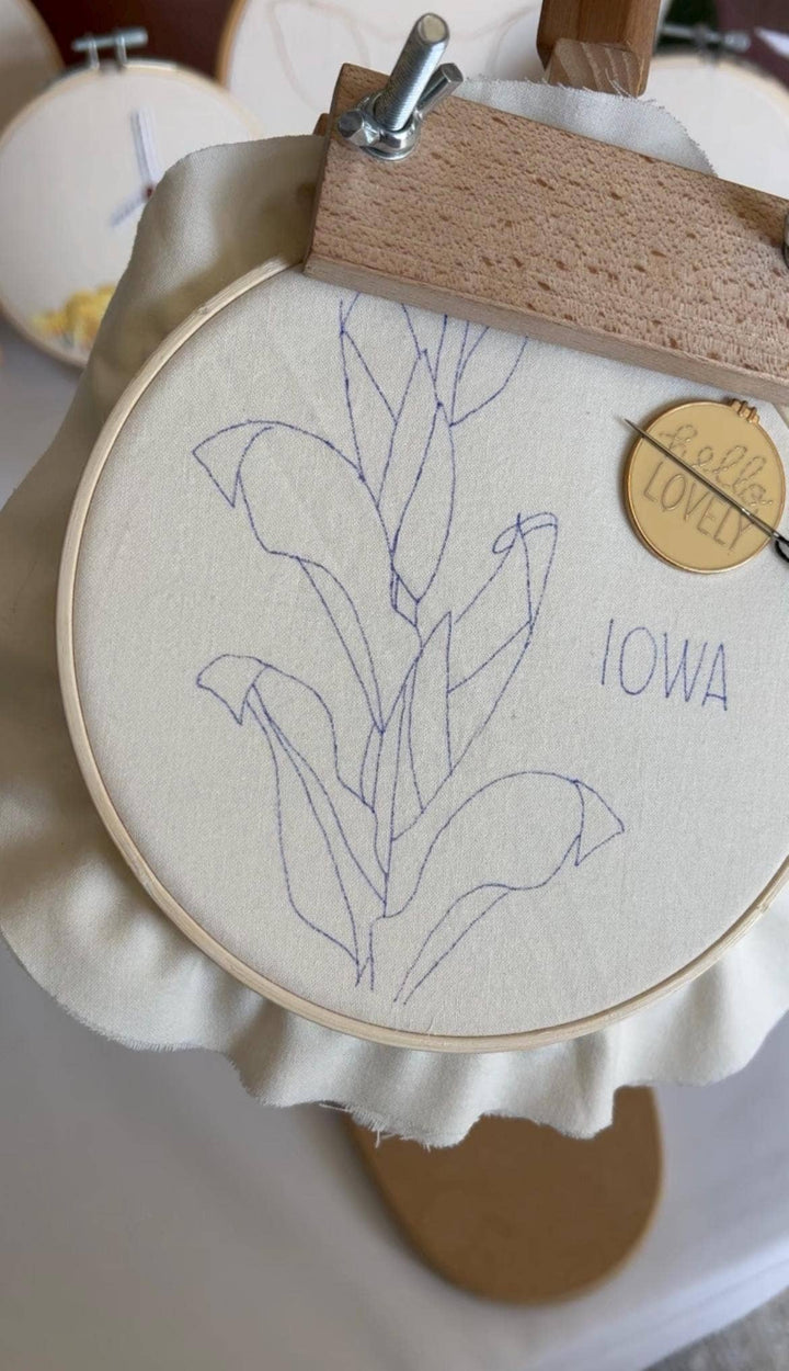 Iowa Corn 6" Hoop DIY Embroidery Kit