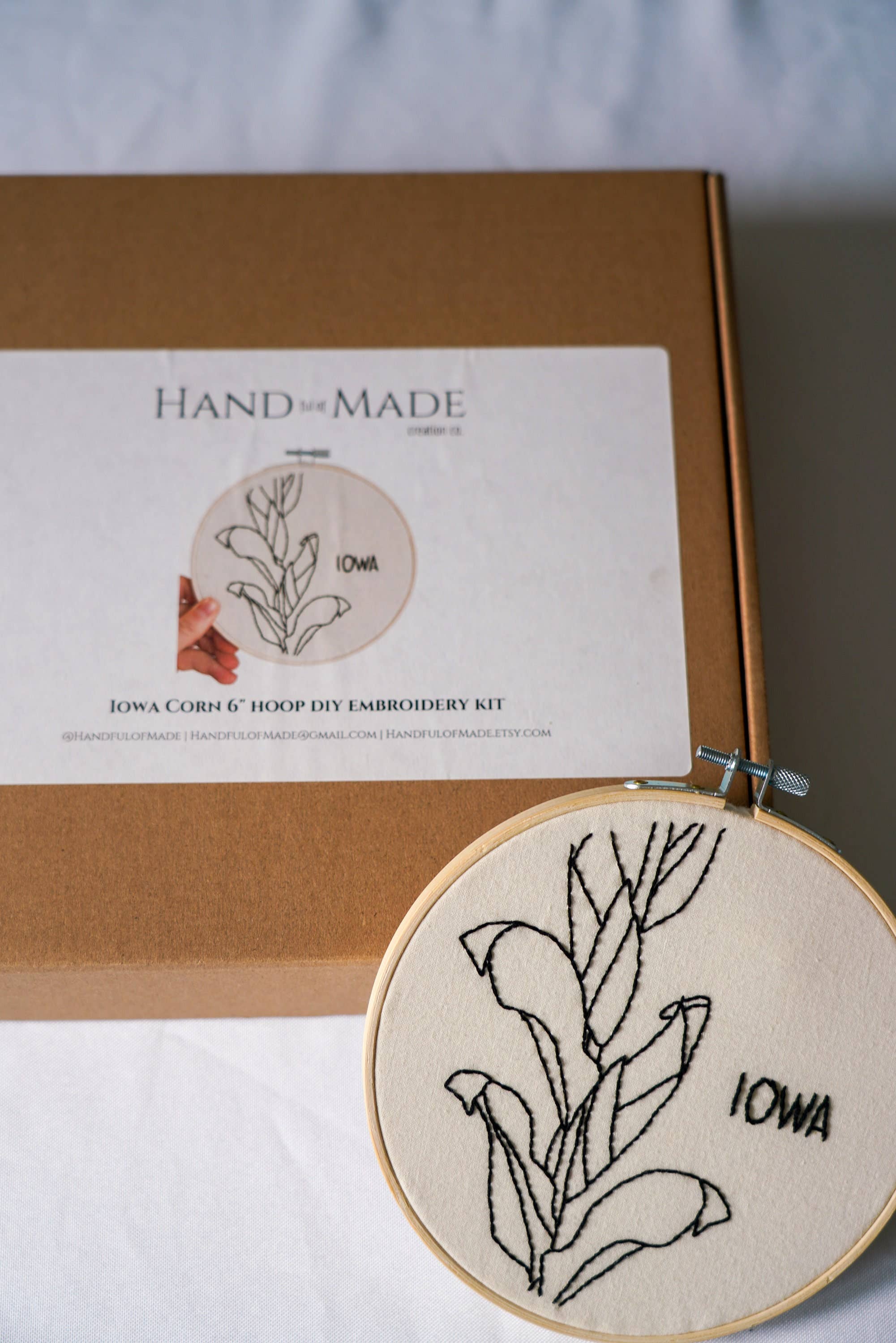 Iowa Corn 6" Hoop DIY Embroidery Kit