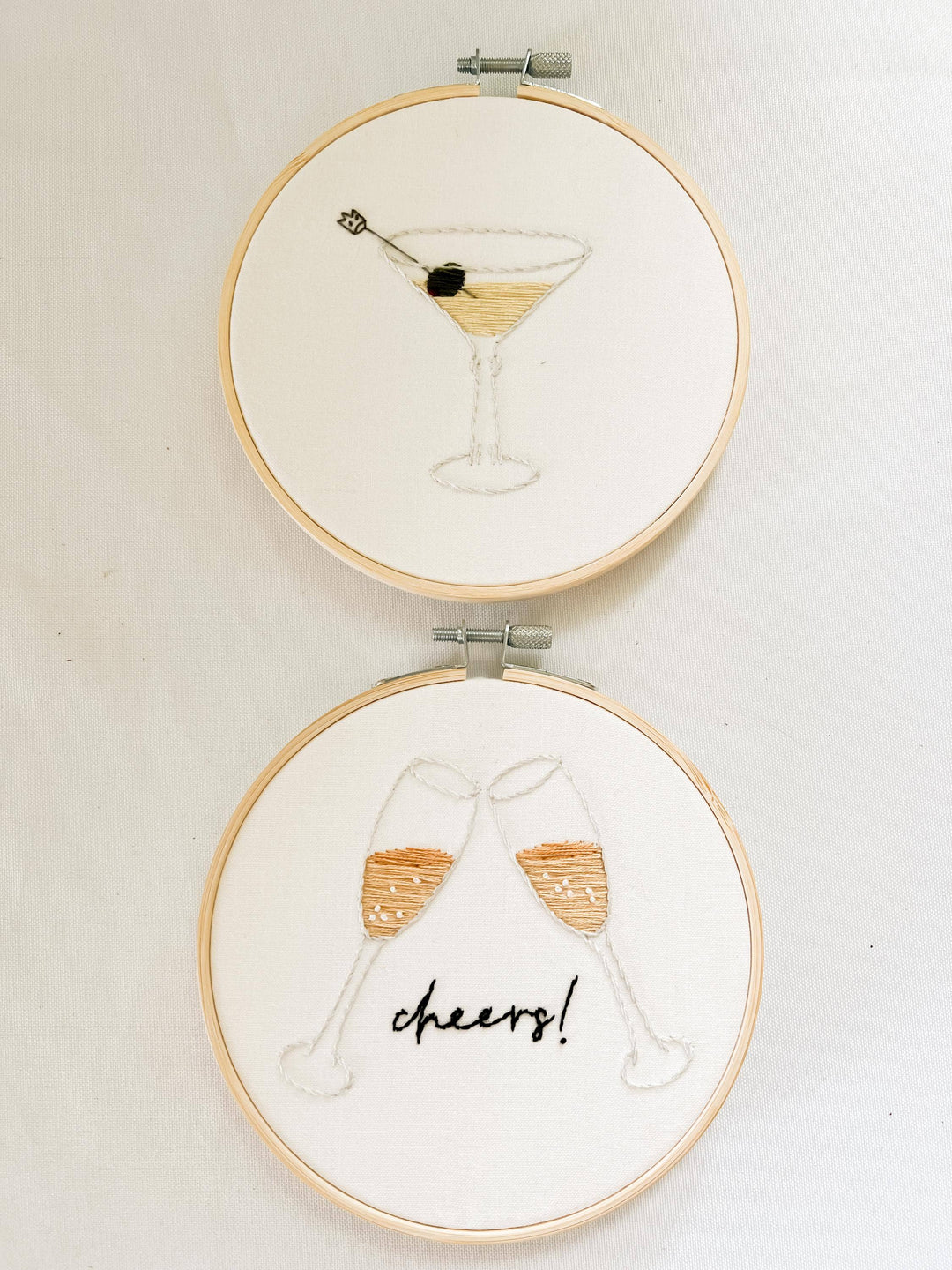 Martini Glass 6" Hoop DIY Embroidery Kit