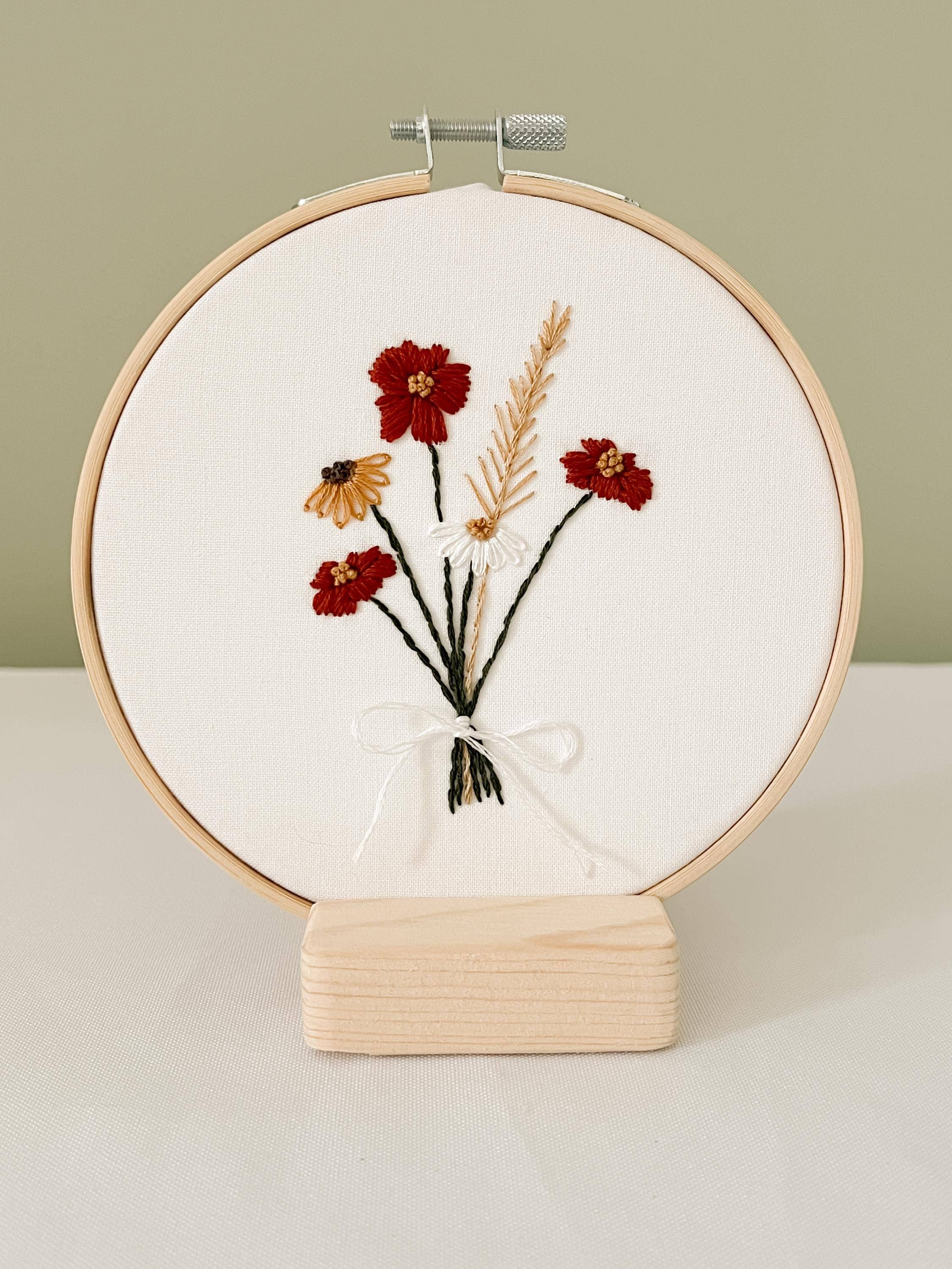Boho Flower Bouquet 6" Hoop DIY Embroidery Kit