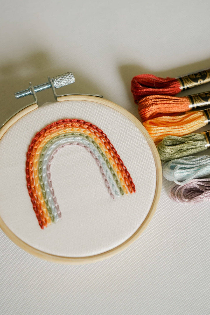 Rainbow 3" Mini Hoop DIY Embroidery Kit