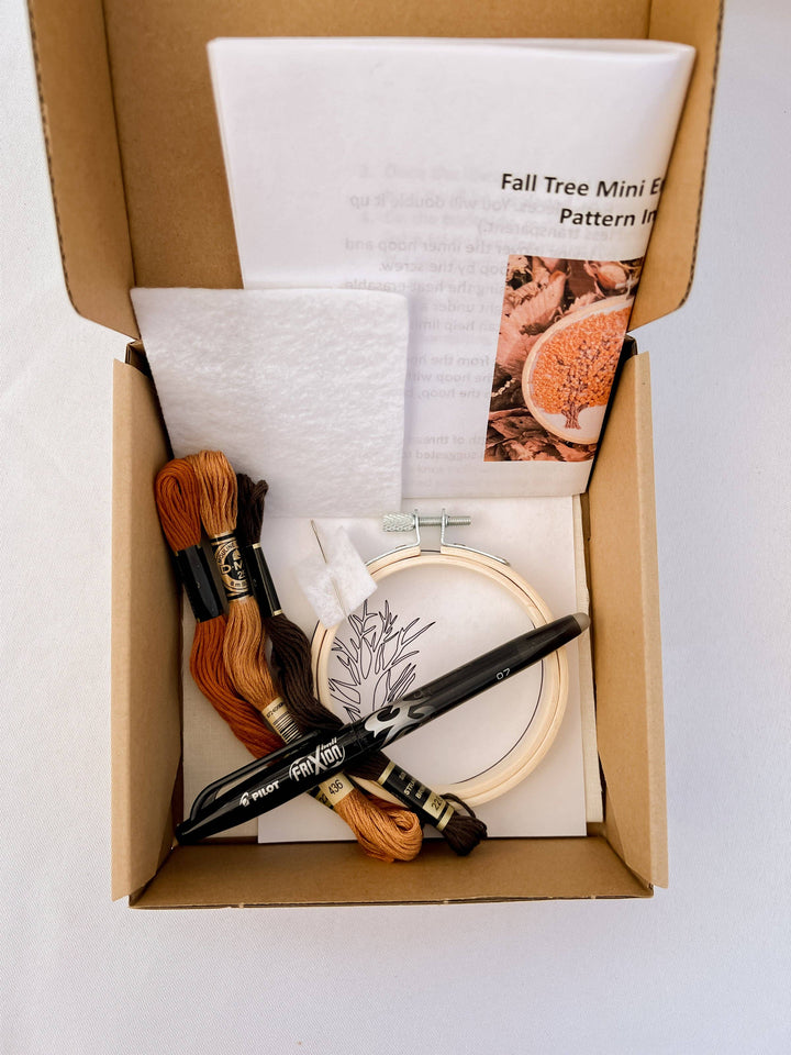 Fall Tree 3" Mini Hoop DIY Embroidery Kit