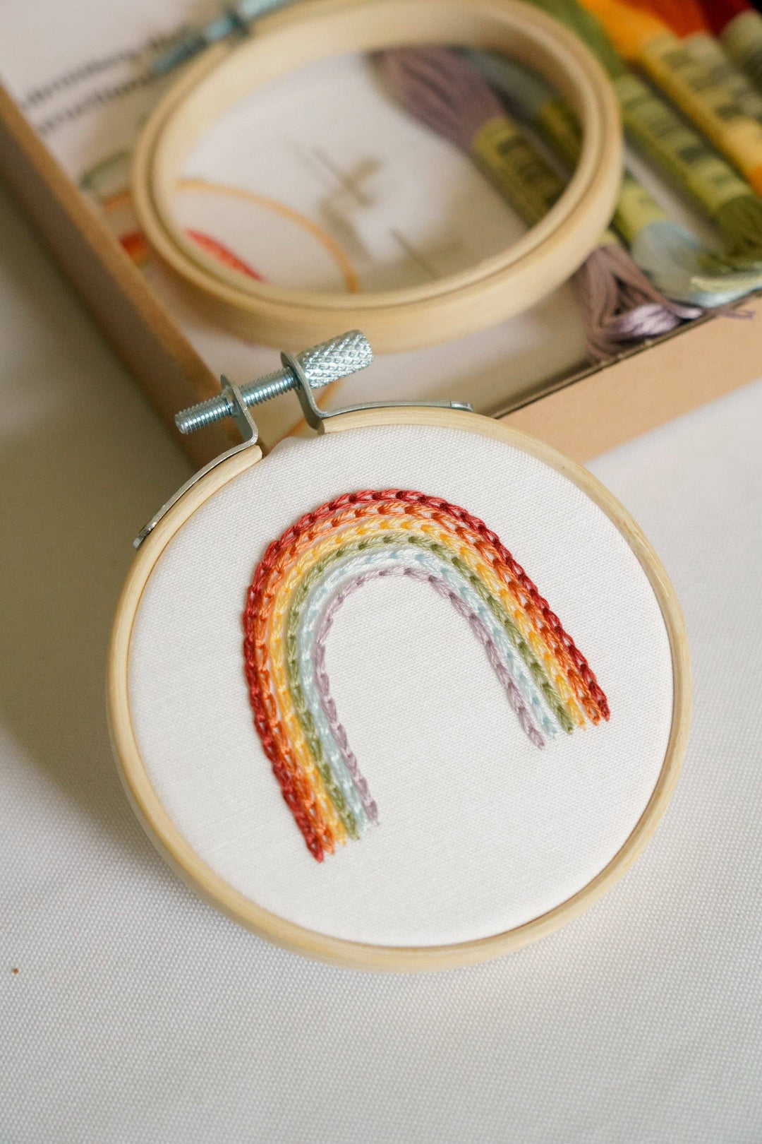 Rainbow 3" Mini Hoop DIY Embroidery Kit