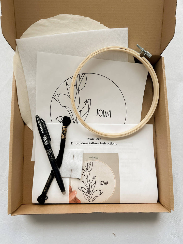 Iowa Corn 6" Hoop DIY Embroidery Kit