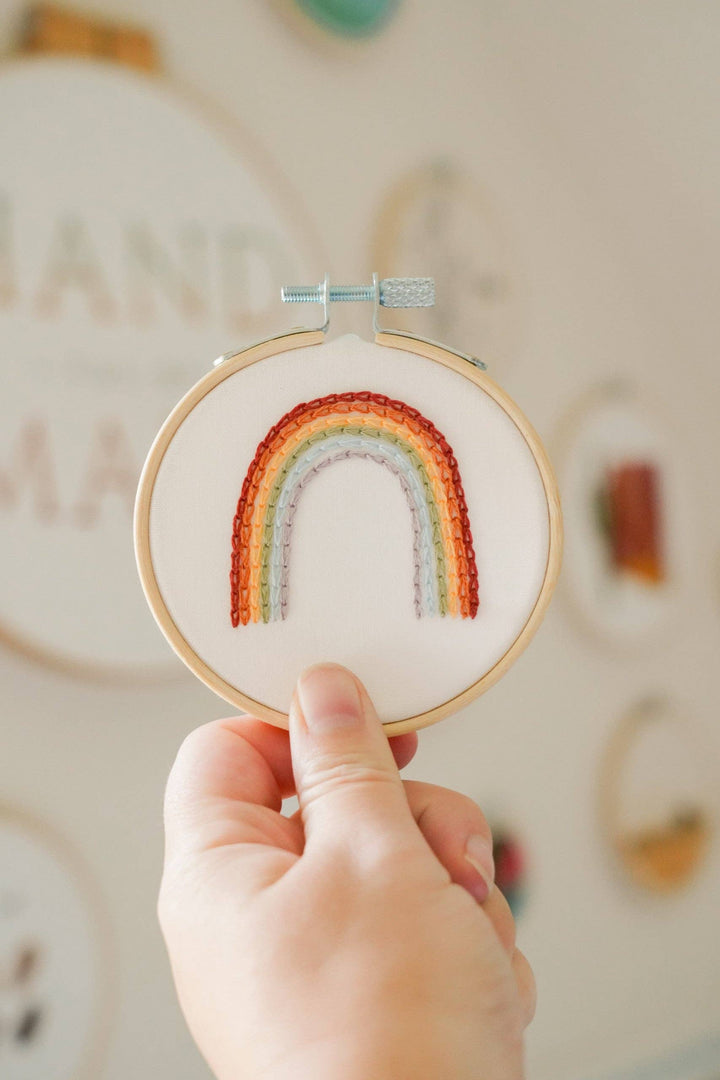 Rainbow 3" Mini Hoop DIY Embroidery Kit