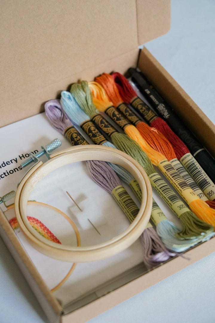 Rainbow 3" Mini Hoop DIY Embroidery Kit