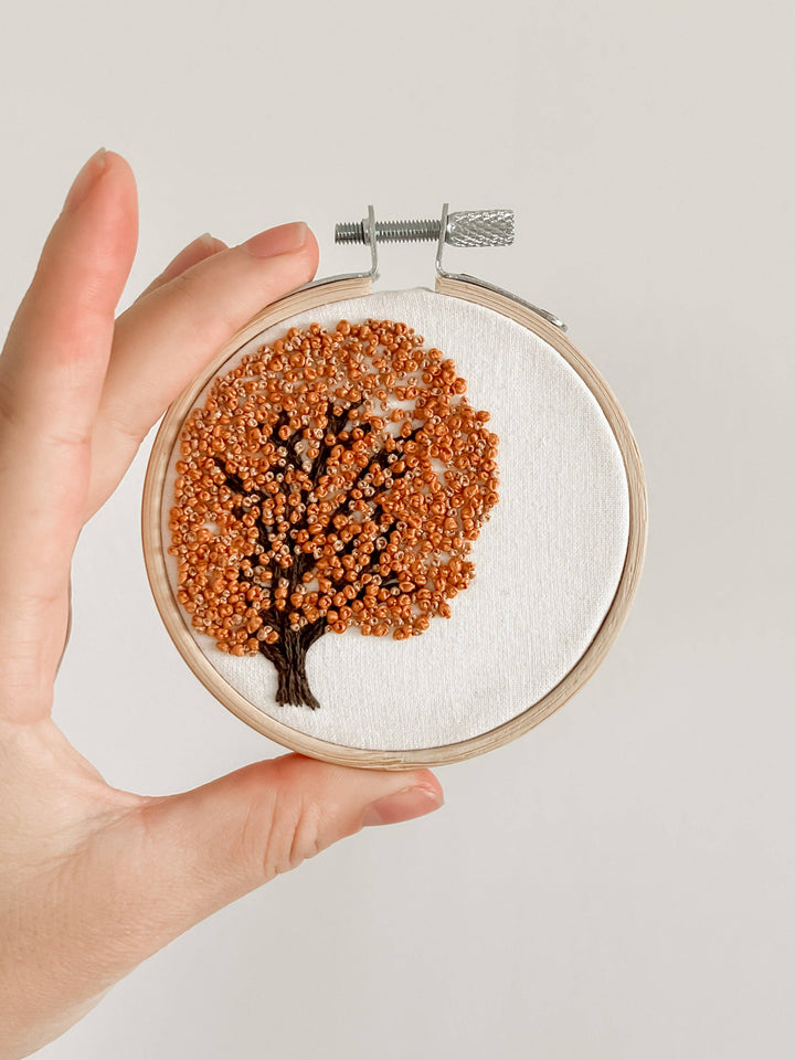 Fall Tree 3" Mini Hoop DIY Embroidery Kit