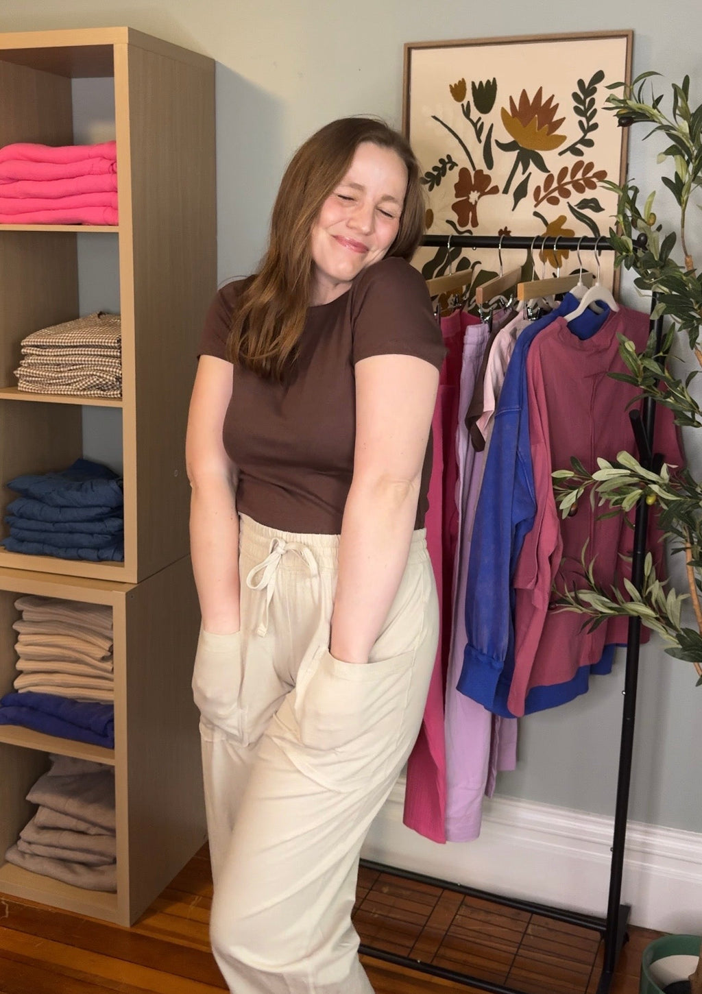 Cotton Slub Barrel Pant