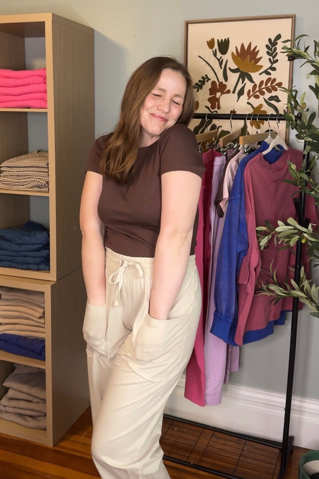 Cotton Slub Barrel Pant