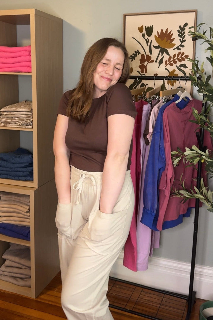 Cotton Slub Barrel Pant