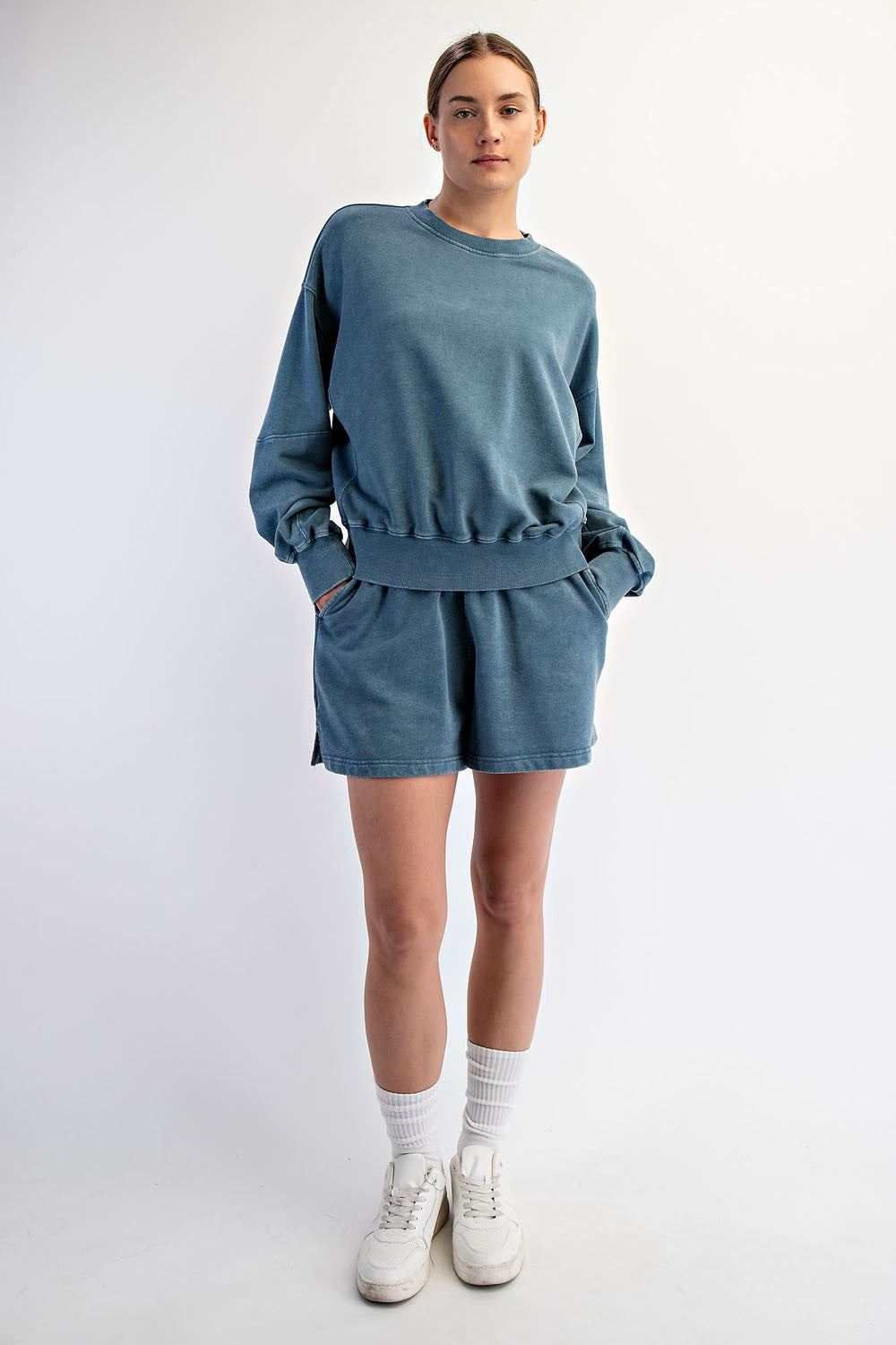 Mineral Washed French Terry Shorts Set