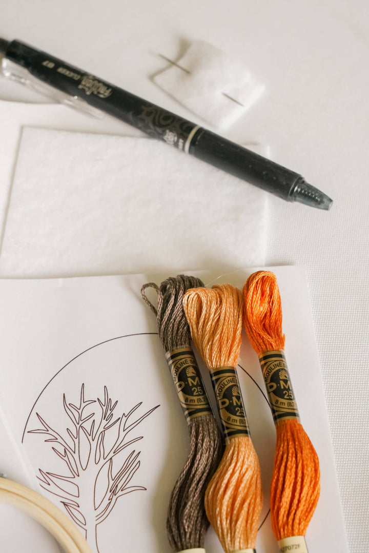 Fall Tree 3" Mini Hoop DIY Embroidery Kit