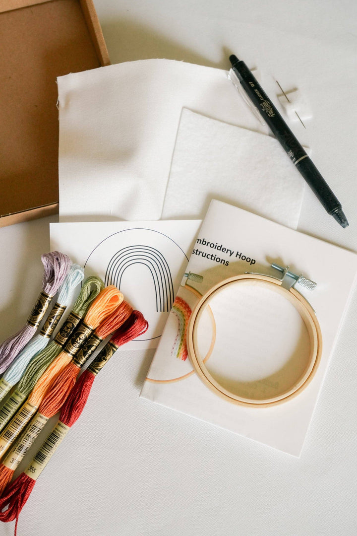 Rainbow 3" Mini Hoop DIY Embroidery Kit