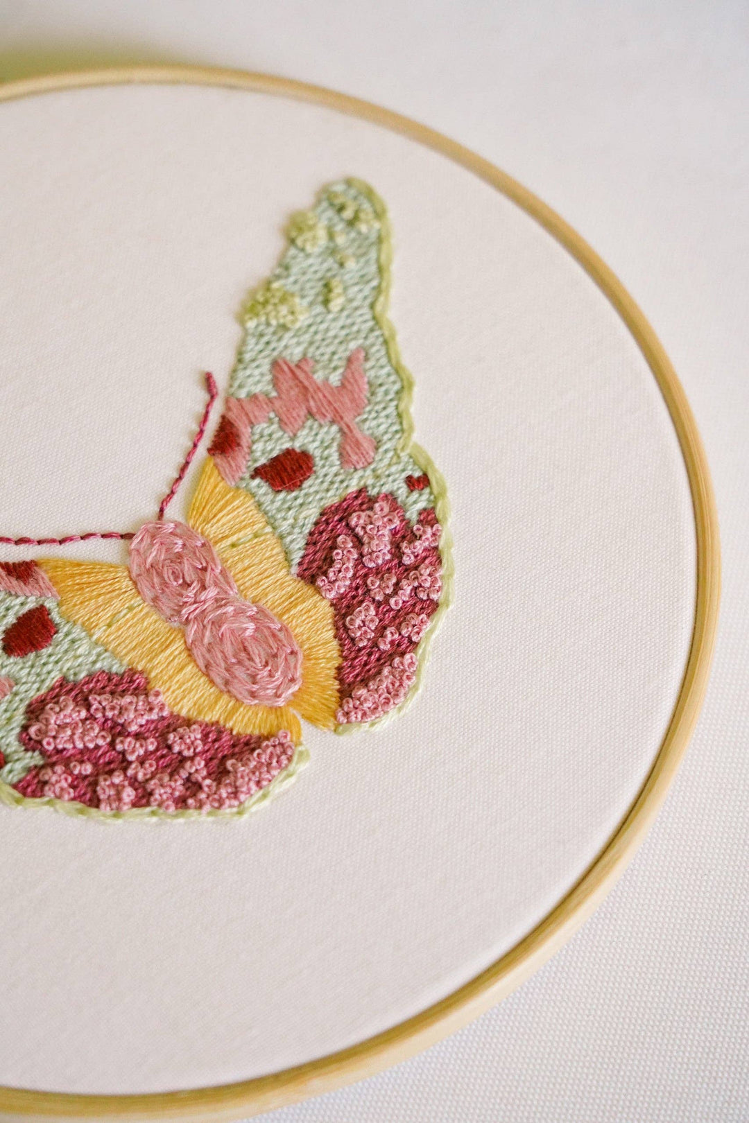 Pastel Painted Lady Butterfly 6" Hoop DIY Embroidery Kit