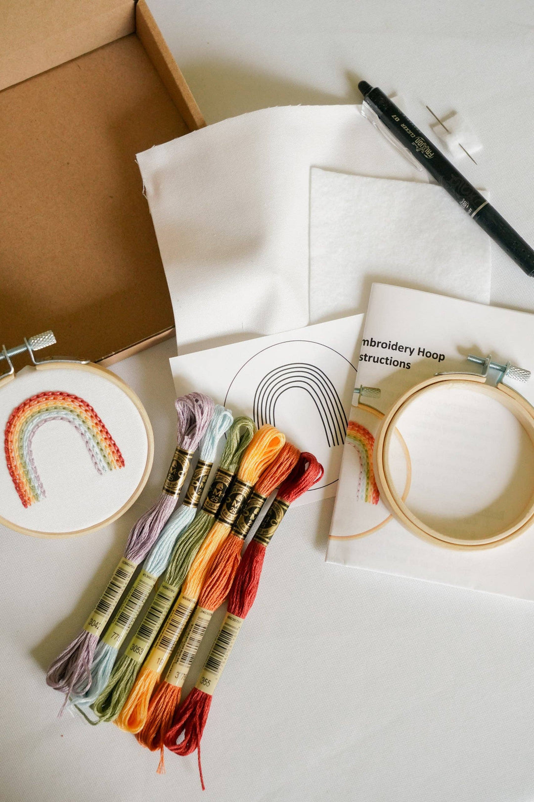 Rainbow 3" Mini Hoop DIY Embroidery Kit