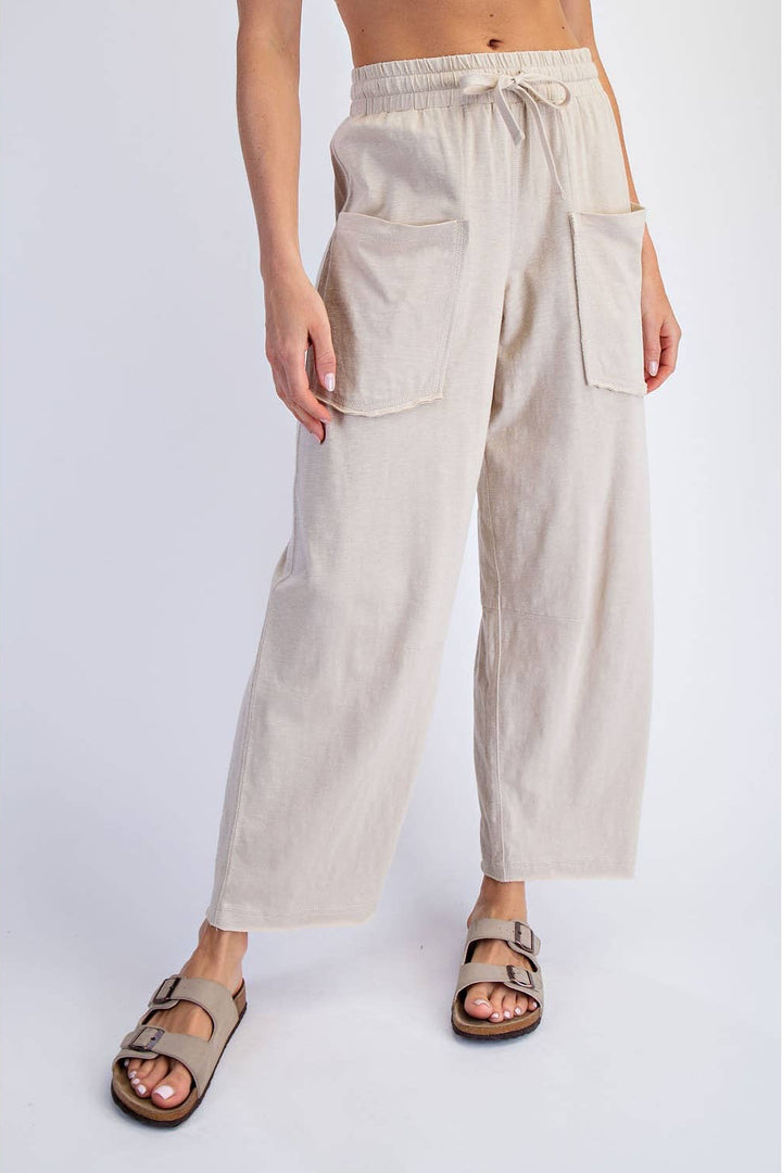 Cotton Slub Barrel Pant
