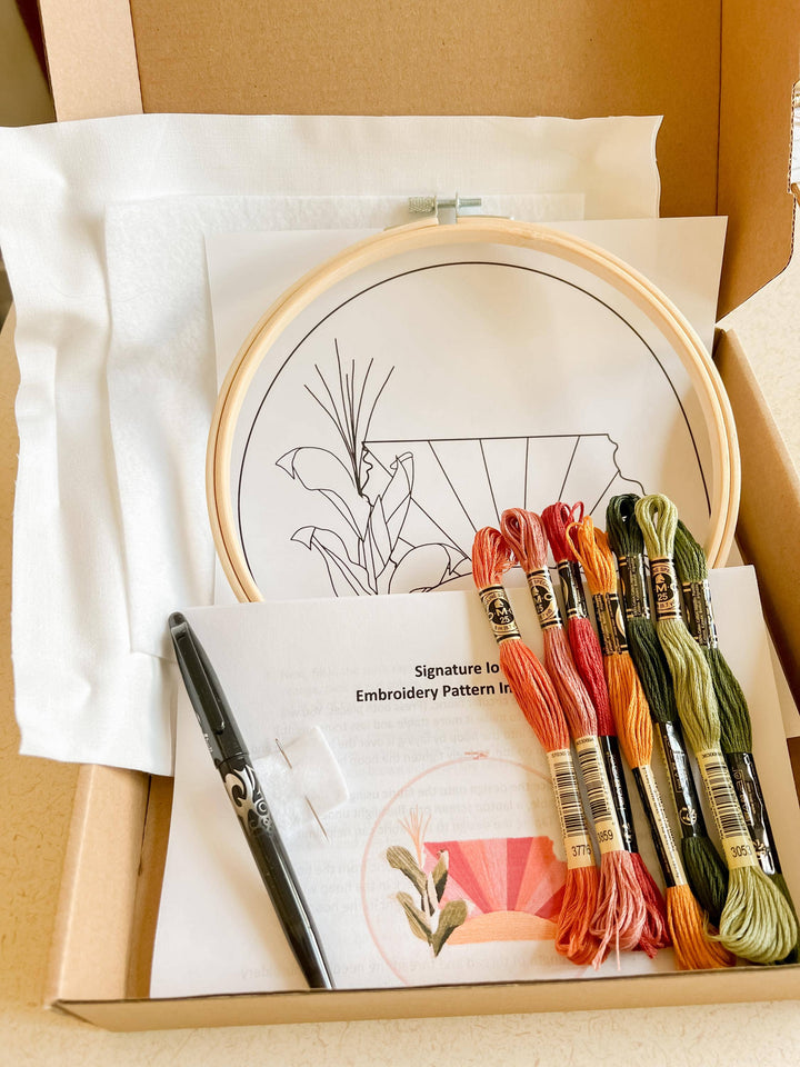 Signature Iowa 8" Hoop DIY Embroidery Kit