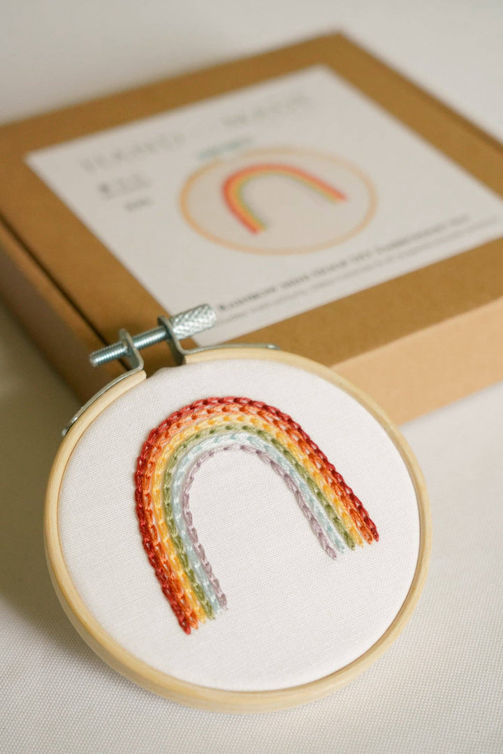 Rainbow 3" Mini Hoop DIY Embroidery Kit