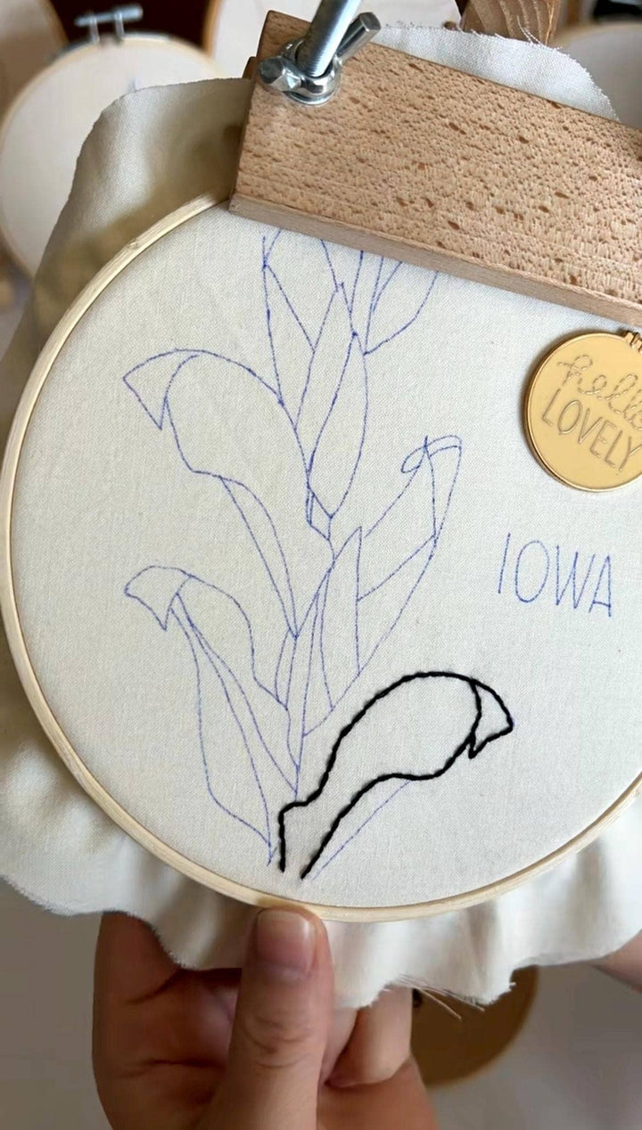 Iowa Corn 6" Hoop DIY Embroidery Kit