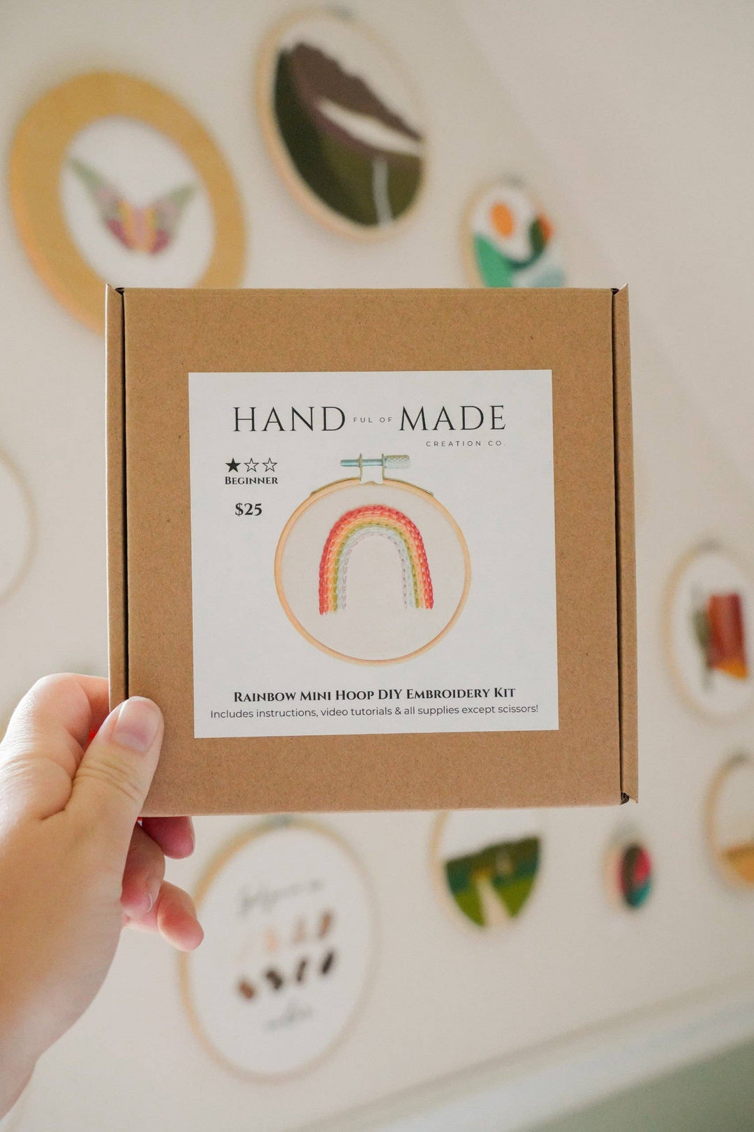 Rainbow 3" Mini Hoop DIY Embroidery Kit