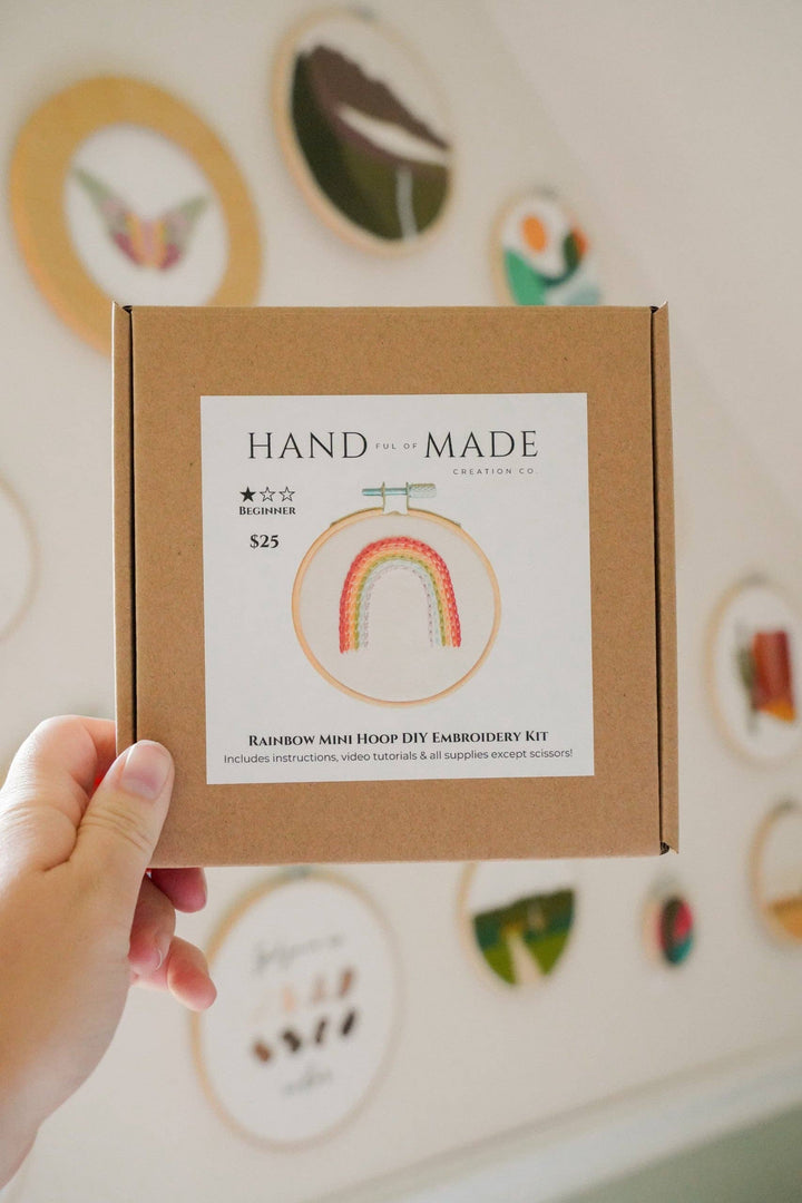 Rainbow 3" Mini Hoop DIY Embroidery Kit