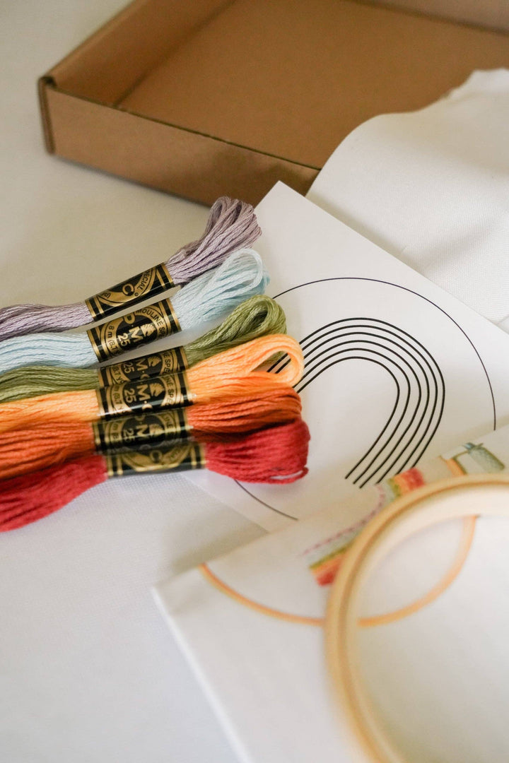Rainbow 3" Mini Hoop DIY Embroidery Kit